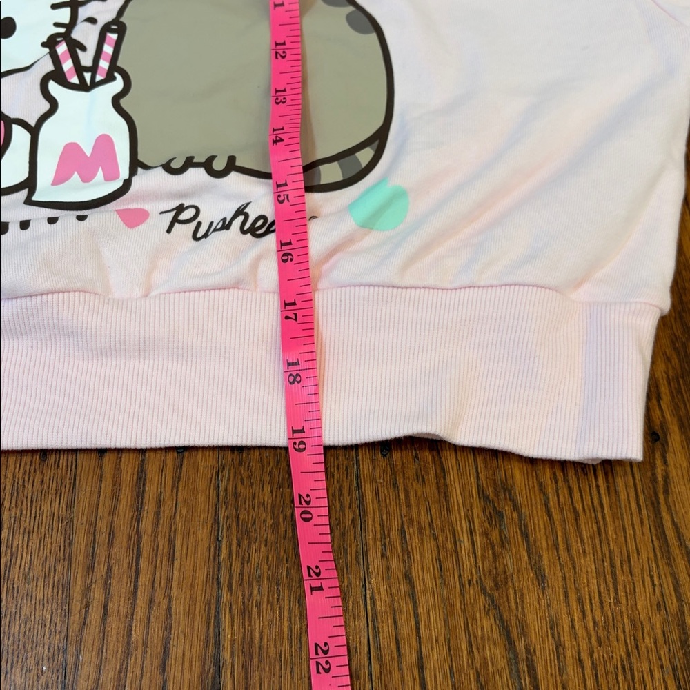 Hello Kitty x Pusheen Sweets Girls Crop French Terry Sweatshirt Pink Size Large - Picture 6 of 7